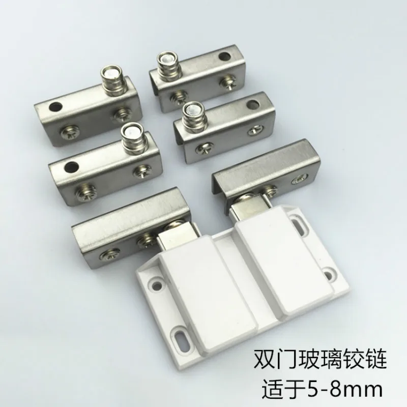 Stainless steel Glass cabinet door hinge sets for bar glass cabinets showcase hinge Glass clamp for glass thickness 5-8mm stainless steel hinges door hinges shower room glass clamp