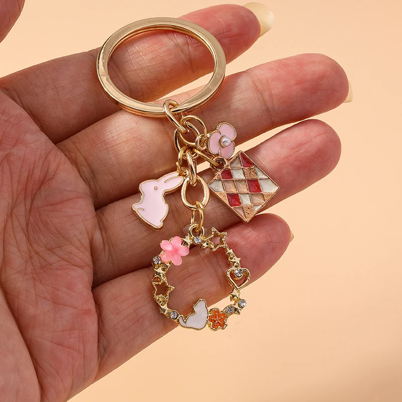 Aihua Neuer süßer Schlüsselanhänger, Emaille-Tier-Perlen-Regenbogen-Bär-Schlüsselanhänger für Damen, Handtaschenanhänger, Zubehör, DIY-Schmuckgeschenke – Detail 9