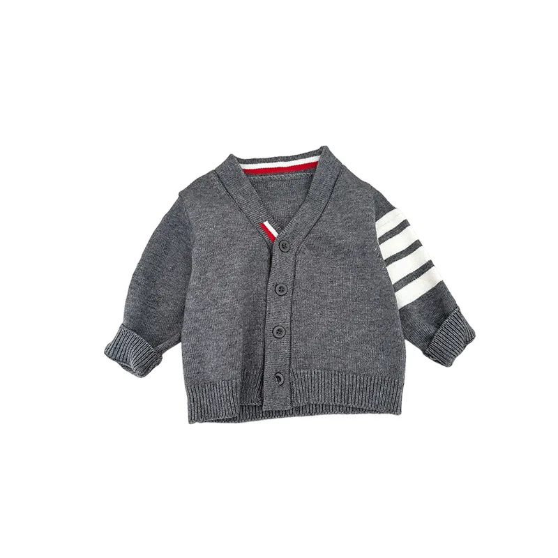 Baby Clothing Boys Baby Knitted All Match Cardigan Spring Autumn New Boys Korean Style V Neck Fashion Casual Sweater Coat