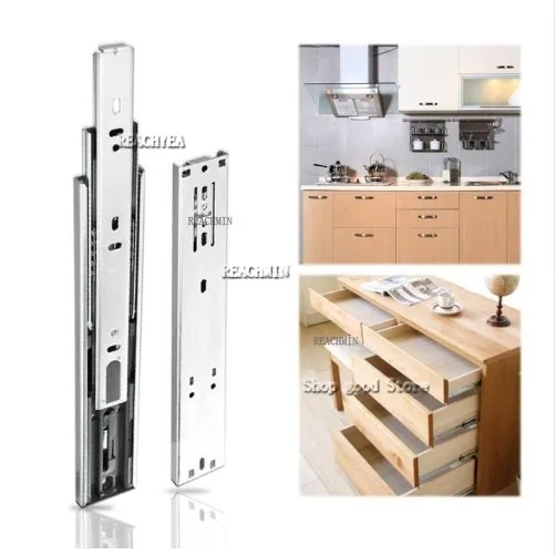 Drawer Slides Drawer Track Drawer Slide Three Rail Drawer Guide Rail Slide Furniture Hardware Fittings Slipway 2 pieces