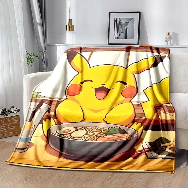 6 Size Warm Soft Pokémon Stitch Pikachu Print Blanket Fluffy Children and Adults Sofa Plush Bedspread Throw Blanket for Sofa Bed 5