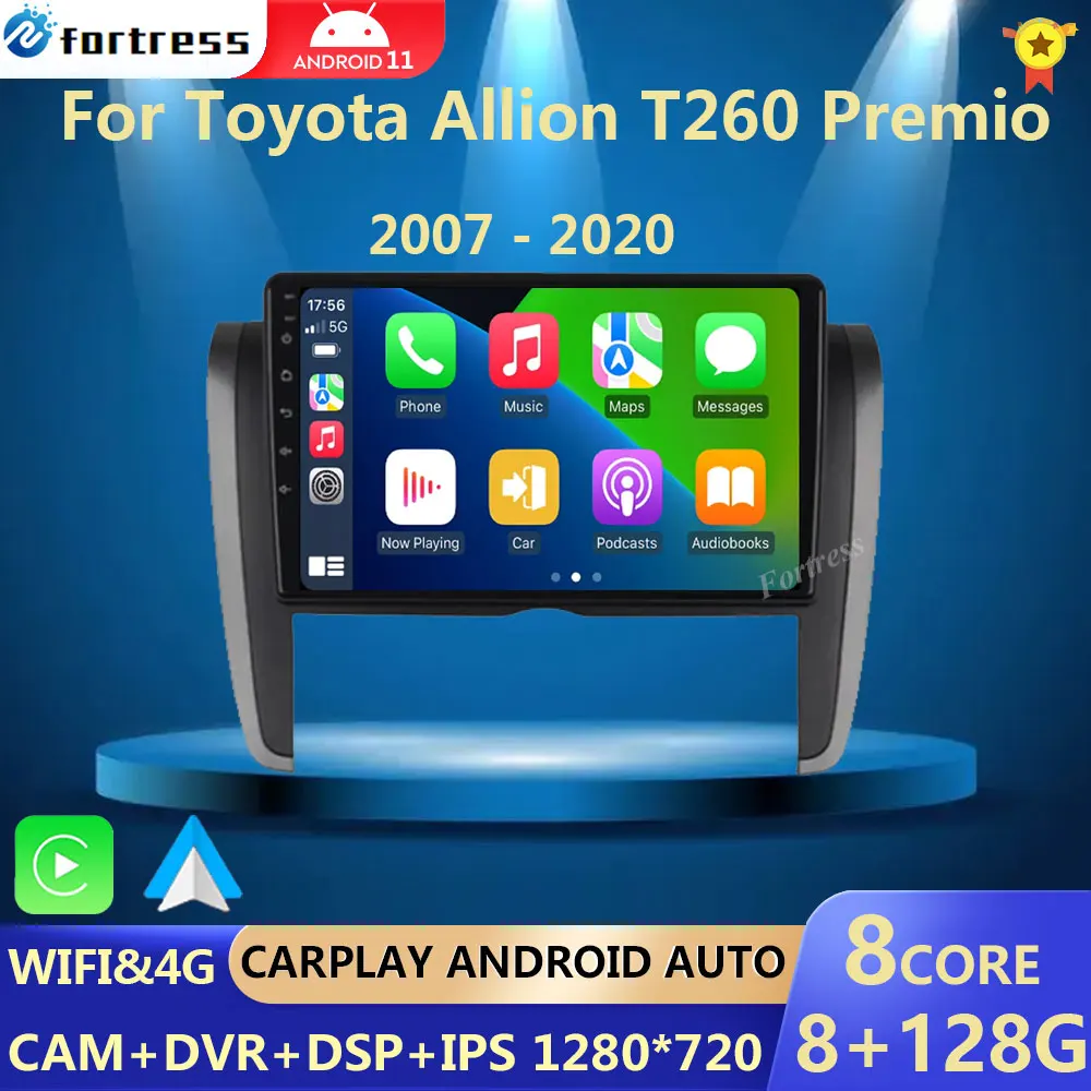 

Android 13 Radio For Toyota Allion T260 Premio 2007 - 2020 Car stereo Multimedia Player Carplay Auto GPS navigation 2DIN NO DVD