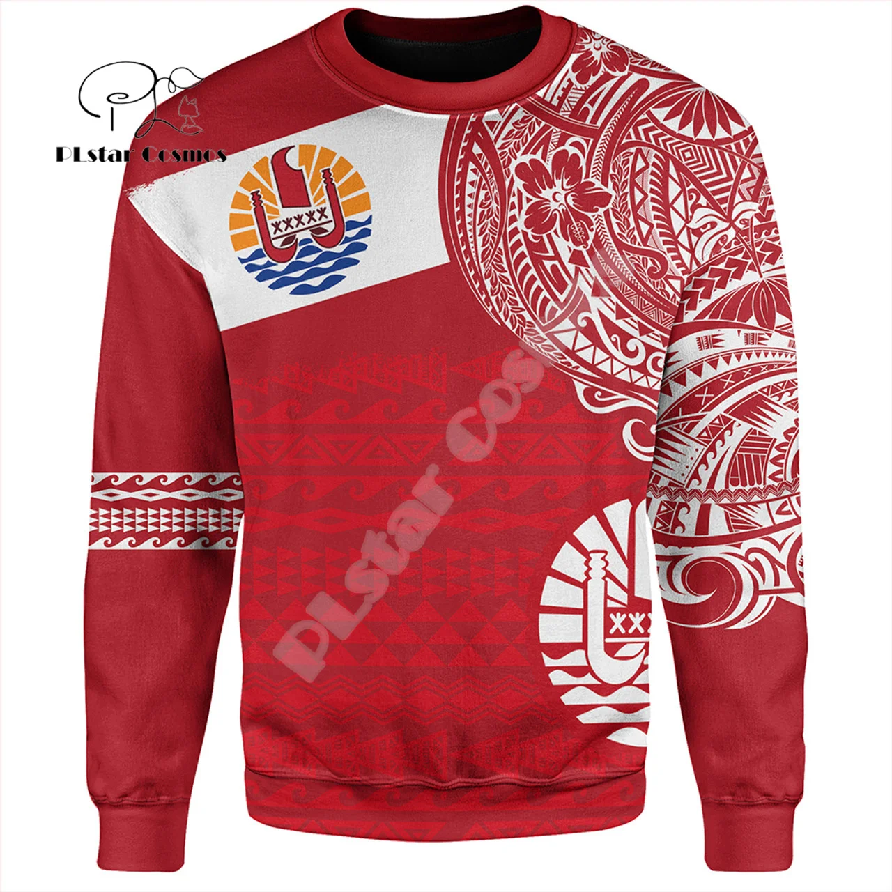 Custom Name French Polynesia Tahiti Country Flag Tribal Hibiscus Tattoo Retro 3DPrint Pullover Harajuku Casual Hoodies Jacket V2