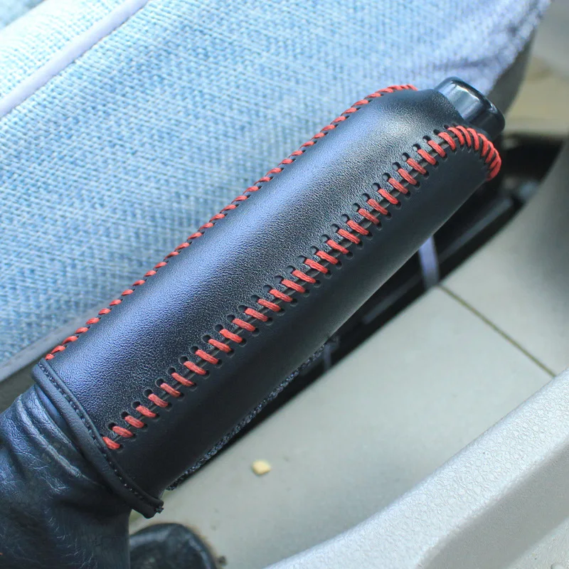 Carbon Fiber Car Leather Handbrake Cover Protective Sleeve Hand Brake Protection Car Interior Accessories hand brake cover car interior accessories