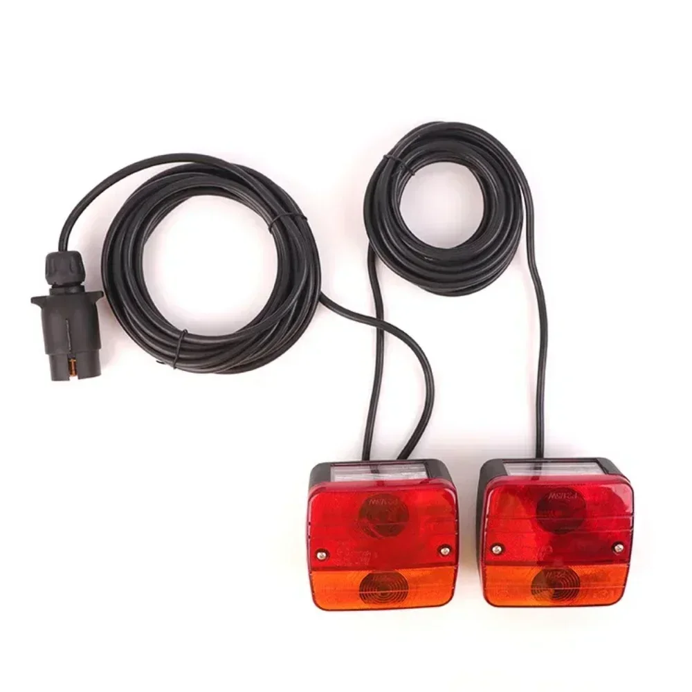 1 Set 12V Rear Towing Trailer Lightboard Tail Light 10m 7 Pin Brake Stop Indicator License Number Plate Lamp Reflector Truck RV led tail lights,license plate light