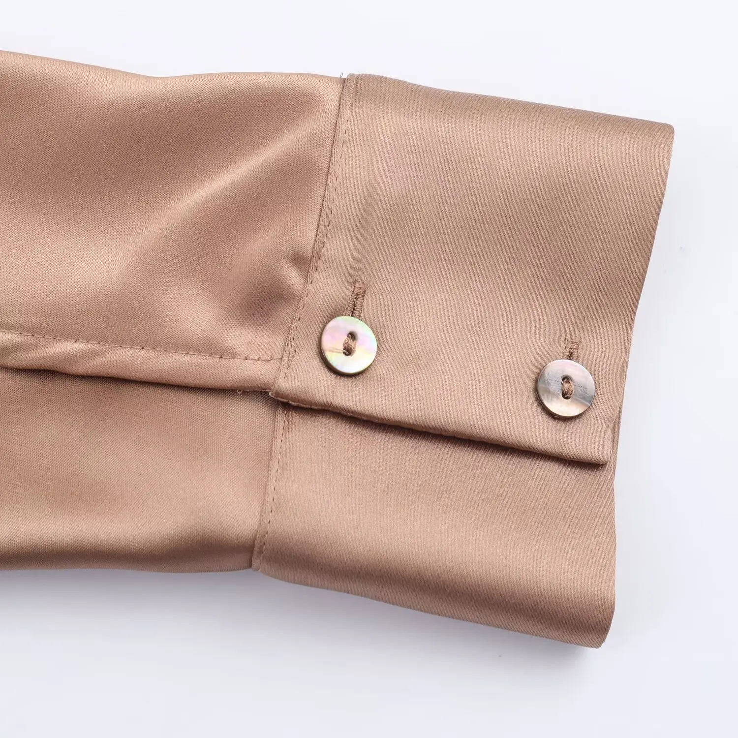 Women Spring Autumn Satin Texture Long Sleeve Shirt Female Single Button Solid Simple Style Lady Business Commuting Shirt Top