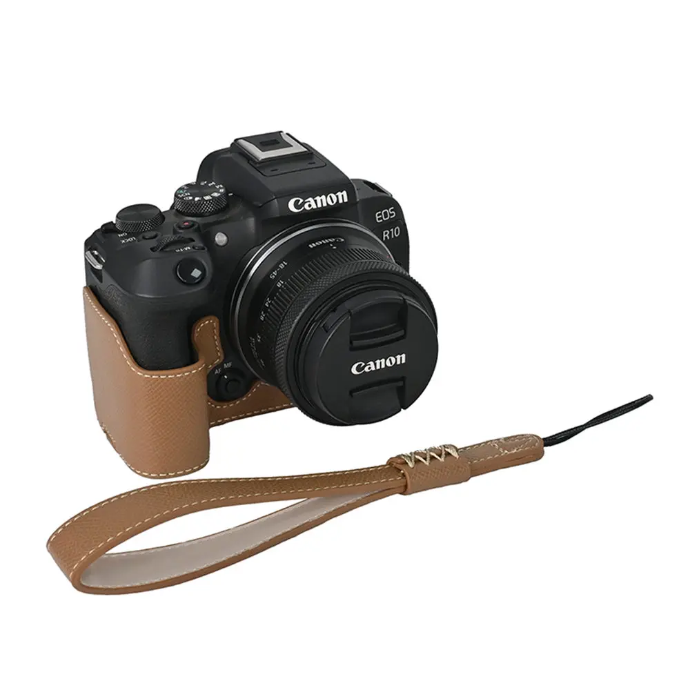 レザーカメラケース,パームプリント,バッテリー開口部,ハンド