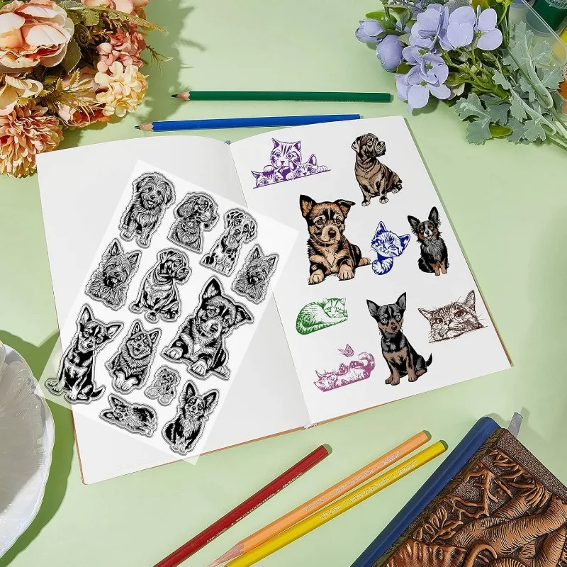 Timbri Trasparenti Con Gattini E Crepe - Per Scrapbooking, Biglietti E Decorazioni Fai Da Te - Foto 12