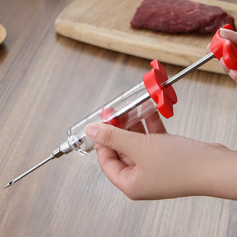Description Picture 4 of itemKitchen Meat Marinade Injector Stainless Steel Flavor Needle Barbecue Turkey Seasoning Sauce Syringe Cooking Accessories