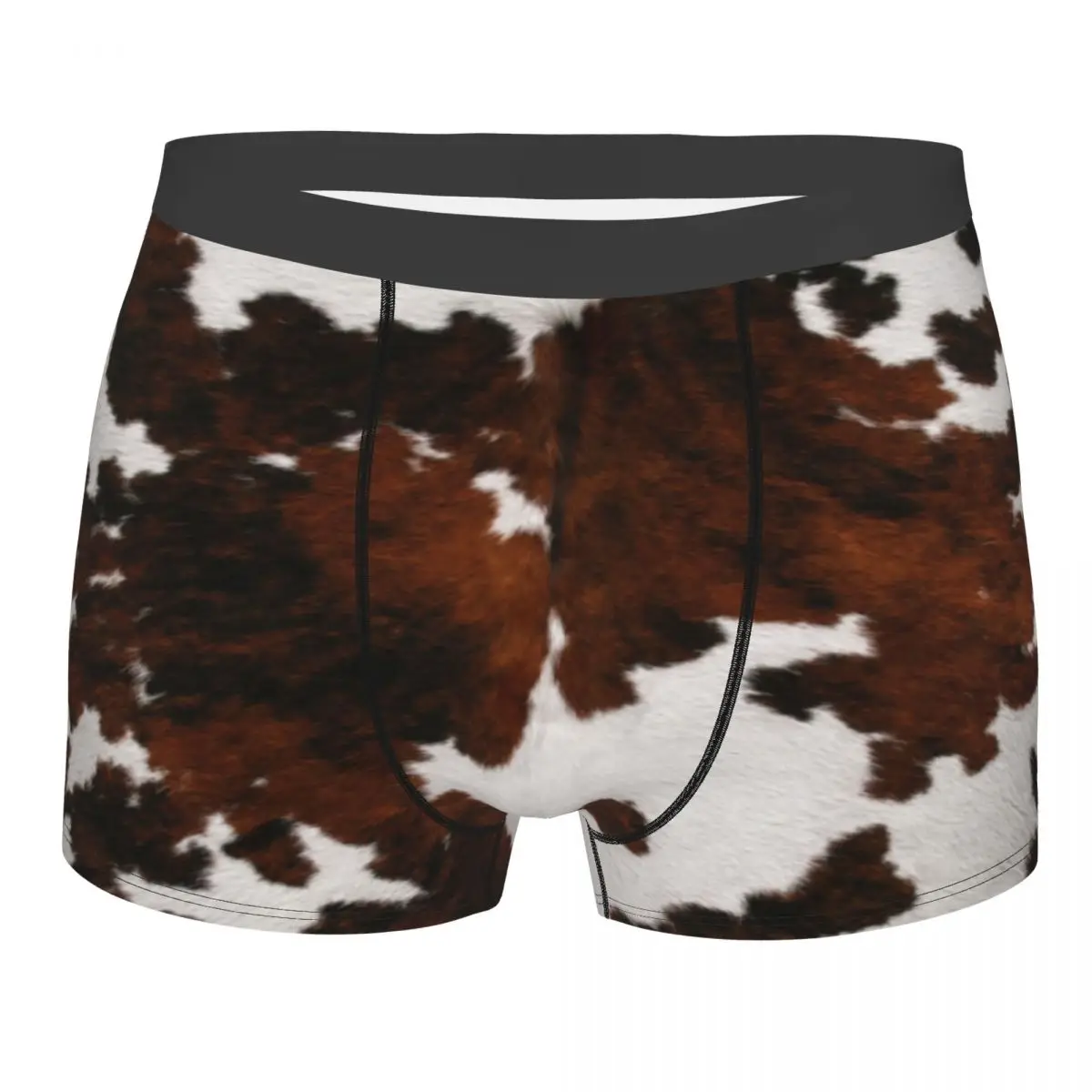 

Faux Fur Modern Cowhide Texture Boxer Shorts Men 3D Printed Male Soft Animal Hide Pattern Skin Leather Underwear Panties Briefs