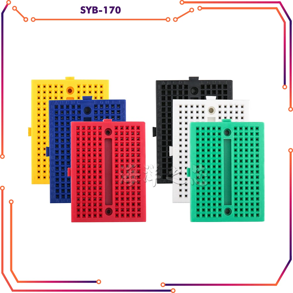 

170 Tie-points Bread Board 35*47*8.5mm SYB-170 Mini Solderless Prototype Experiment Test Breadboard diy kit for arduino 6 Colors