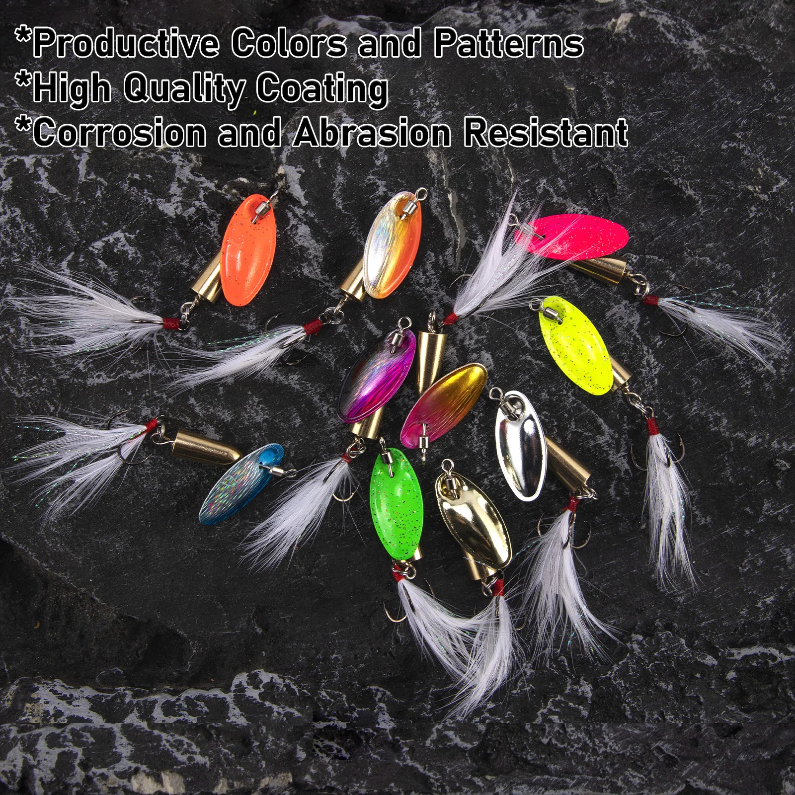 3pcs Fishing Inline Spinner Trout Spinner 3.5g 7.5g Spinnerbait