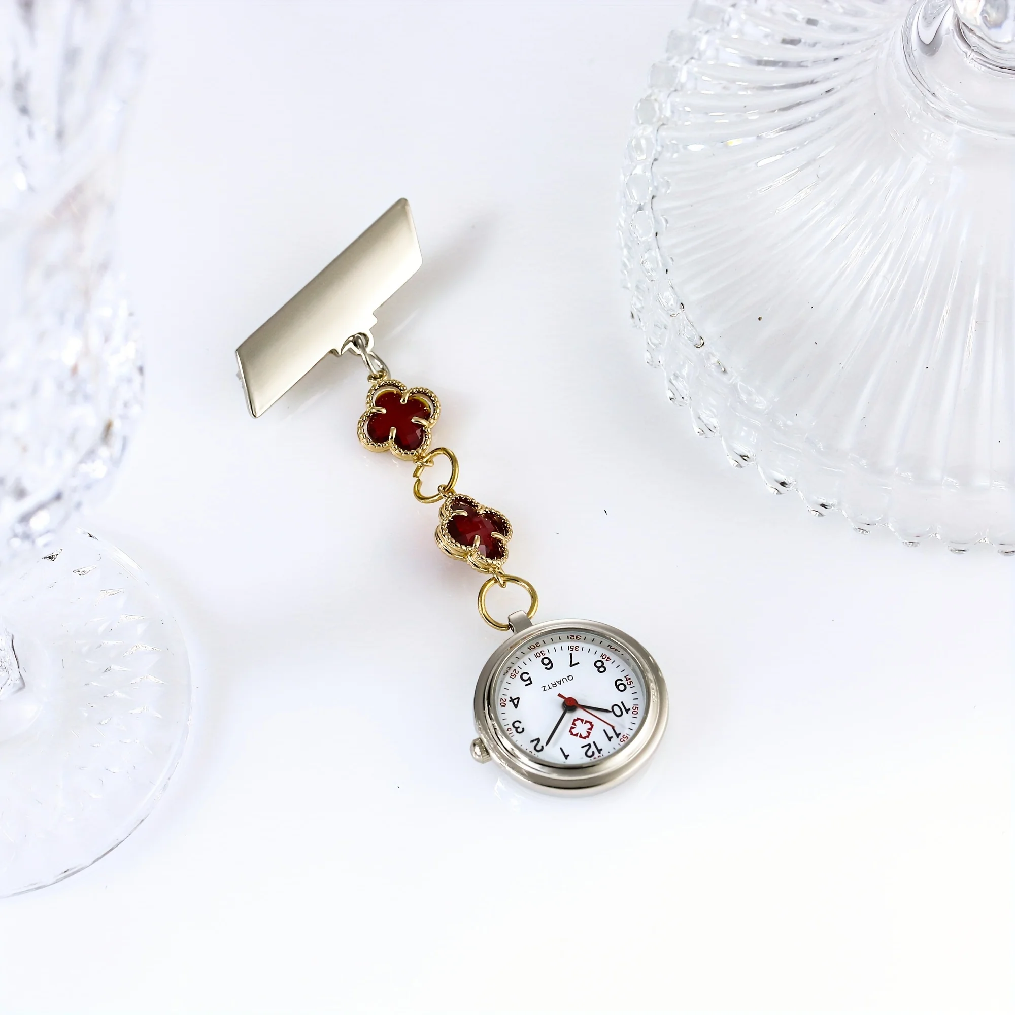 Fashionable Quartz Nurse Pocket Watch - Cute and Simple Design