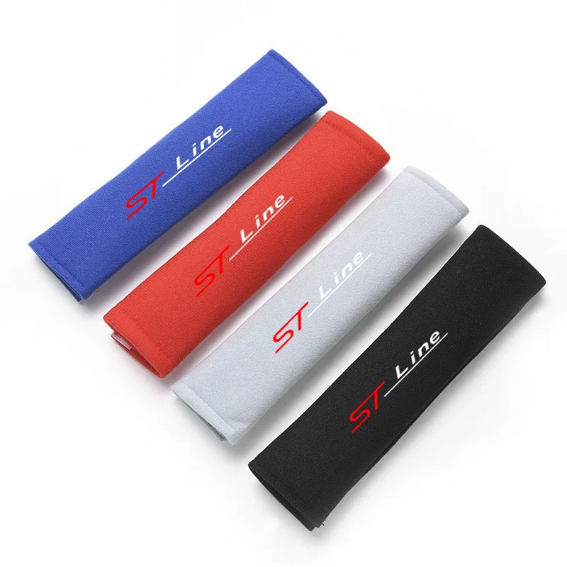 2Pcs Car Safety Belt Shoulder Cover Pad Plush Seat Belt Shoulder for ST LINE MK4 MK3 Mondeo Fusion Focus MK2 Auto Accessories