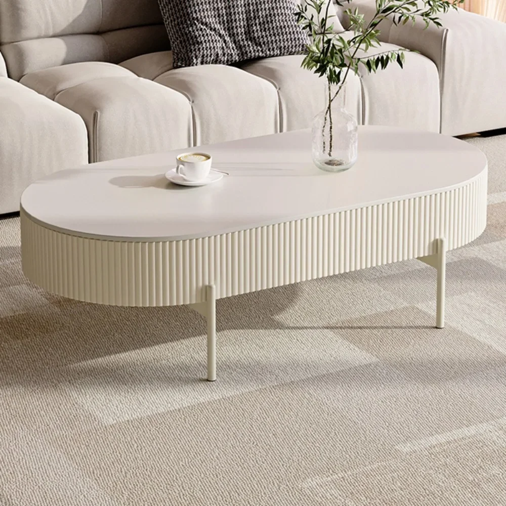 

White Oval Oval Coffee Tables Hallway Nordic Large Unique Standing Magazine Side Table Aesthetic Center Muebles Home Furniture