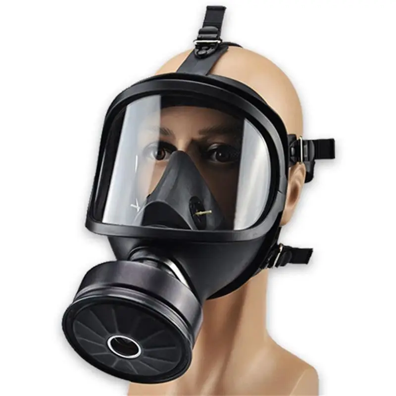 

New Black MF14/87 Type Full Face Gas Mask Chemical Respirator Natural Rubber With Filter Self-Priming