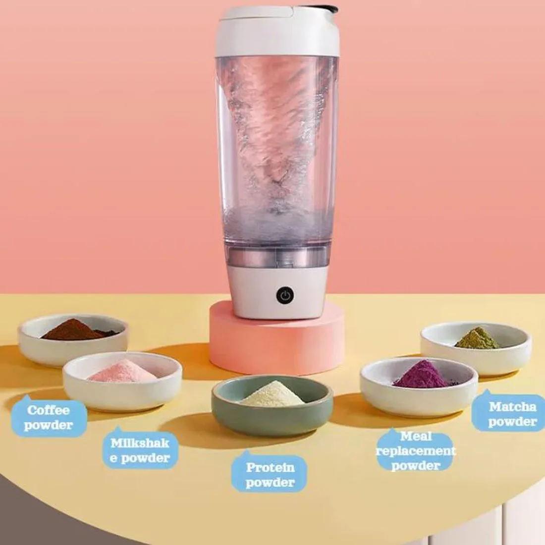 Portable Protein Powder Shaker Cup large Capacity With Scale Milk Shake Cup Fitness Sports Water Electric Protein Shaker Bottle