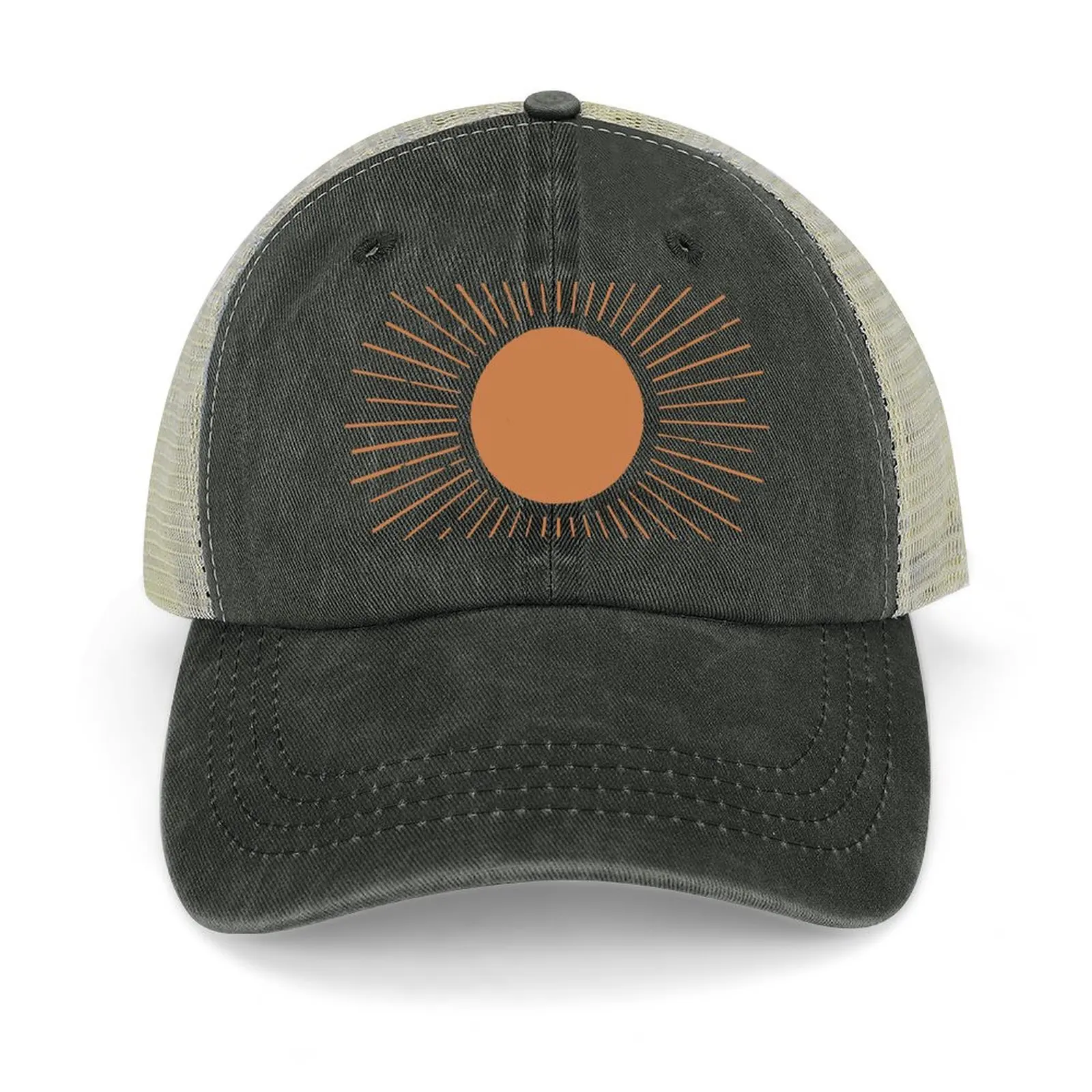 

Terracotta boho sun rays Cowboy Hat Brand Man cap Hat Luxury Brand Anime Girl Men's