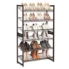 SONGMICS 6-Tier Shoe Rack Storage, Metal Shoe Organizer Stand for Garage, Entryway, Set of 2 3-Tier Stackable Shoe Rack Shelf 1