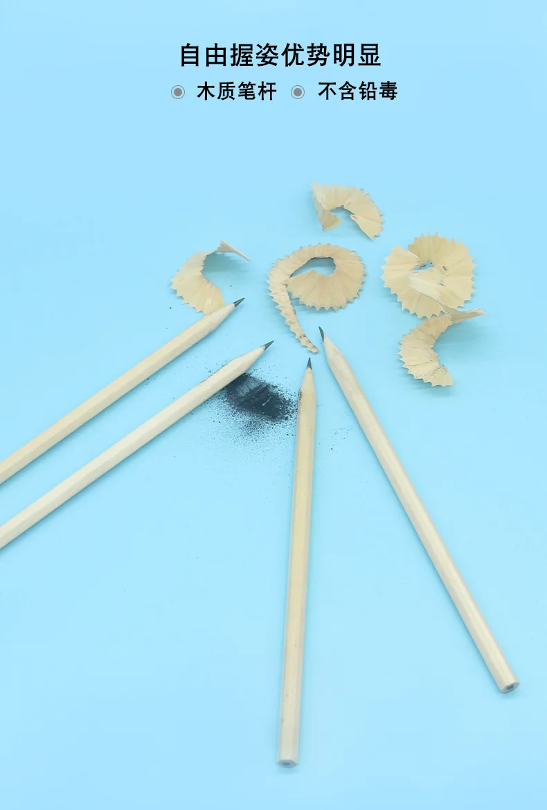 100 teile/los Holz Bleistift HB Schwarz Sechseckigen ungiftig Malerei Schreiben Standard Bleistift Nette Schreibwaren Büro Schule Liefert – Detail 2