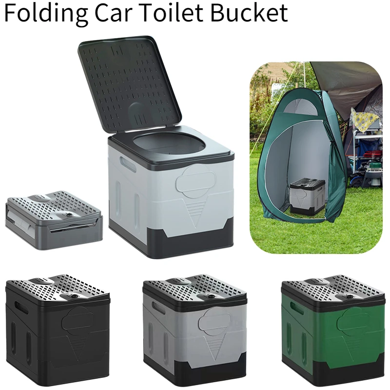 Portable Toilet Cover Car Emergency Folding Toilet In The Car Beach Camping Hiking Travel Driving Toilet Seat Trash Can Bucket Portable Toilet Cover Car Emergency Folding Toilet In The Car Beach Camping Hiking Travel Driving Toilet Seat Trash Can Bucket