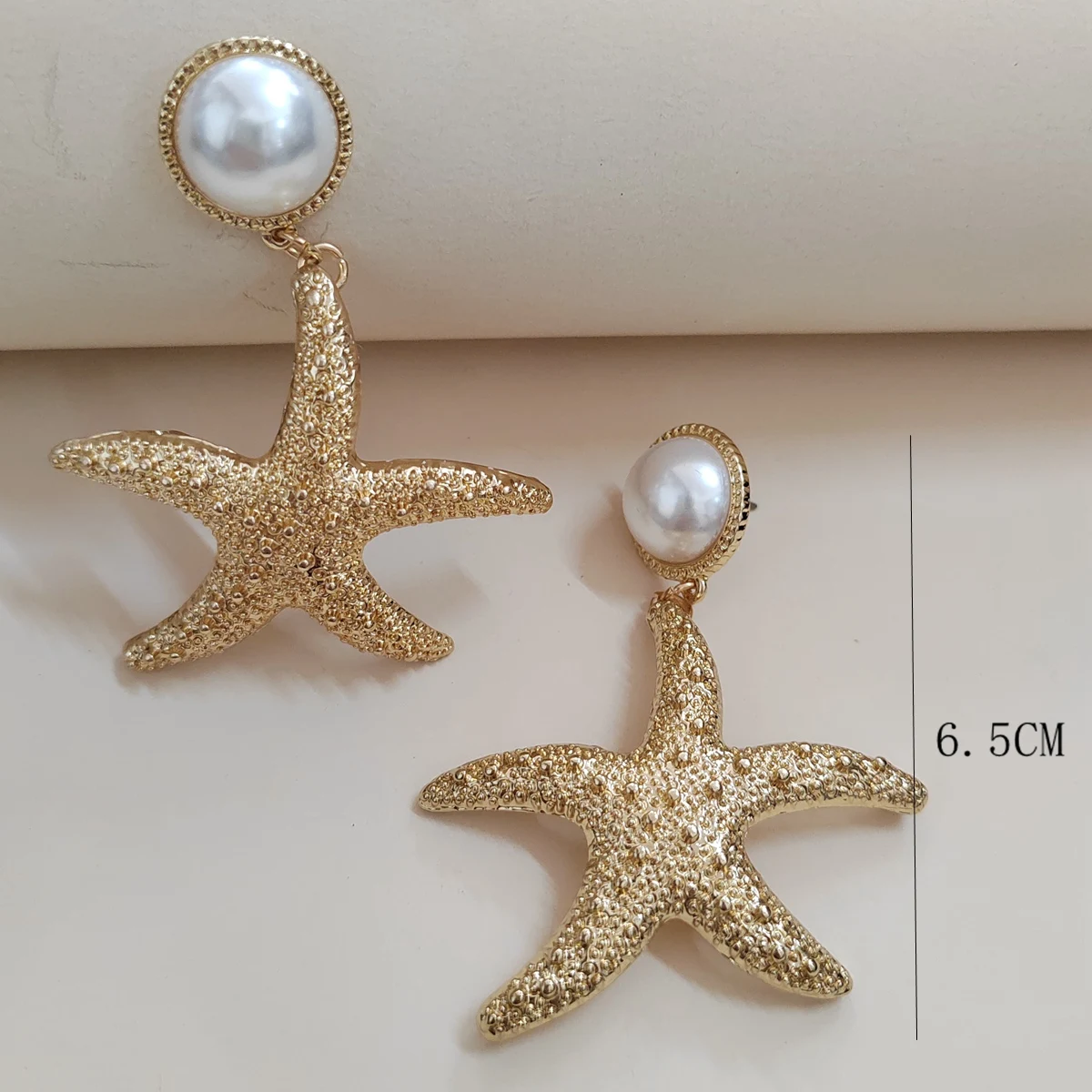 Golden Elastic Starfish Bracelet For Women Girl