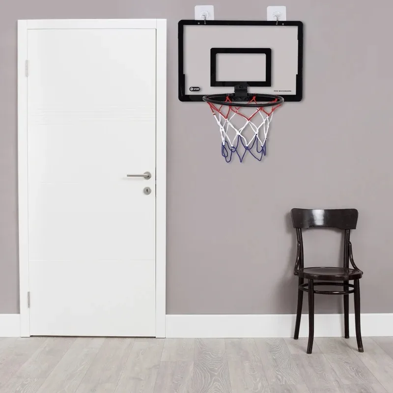 30cm/11.81in Foldable Basketball Stand Black Red Home Indoor Basketball Stand Wall Mounted Basketball Stand