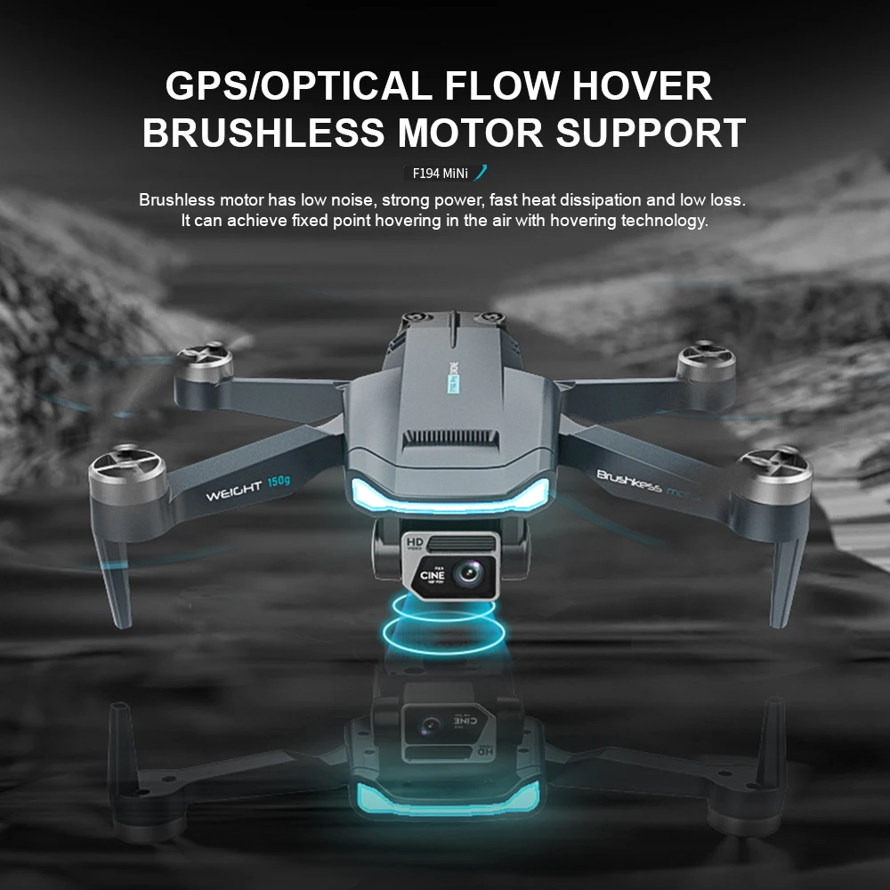 F194 GPS Drone, GPSIOPTICAL FLOW HOVER BRUSHLESS MOTOR SUPPORT F19