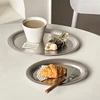 1PC Modern Stainless Steel Tray Afternoon Tea Cake Treat Dish Egg Shaped Tray Creative Stainless Steel Elliptical Plate Decor 6