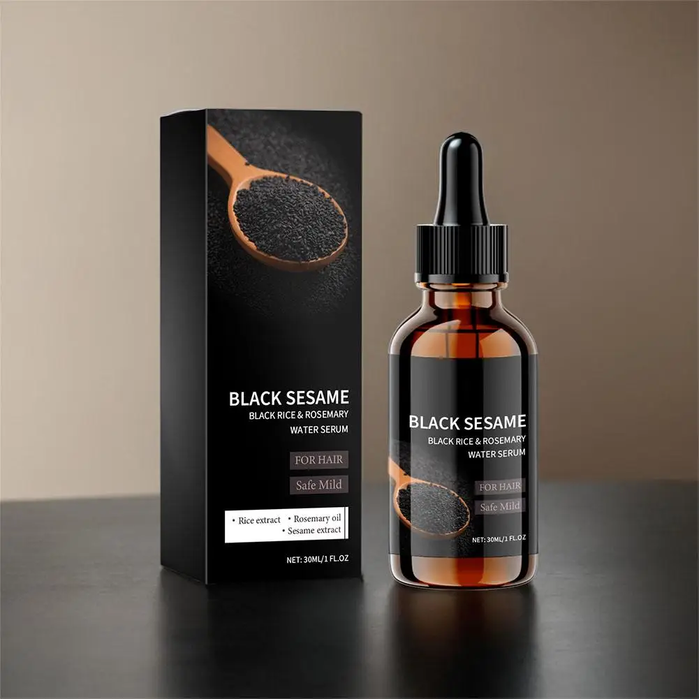 Hair Oil 30ml Black Sesame Hair Strengthening Oil Ginger Biotin Essential Oils Nourishing Treatment Split Ends Dry All Types