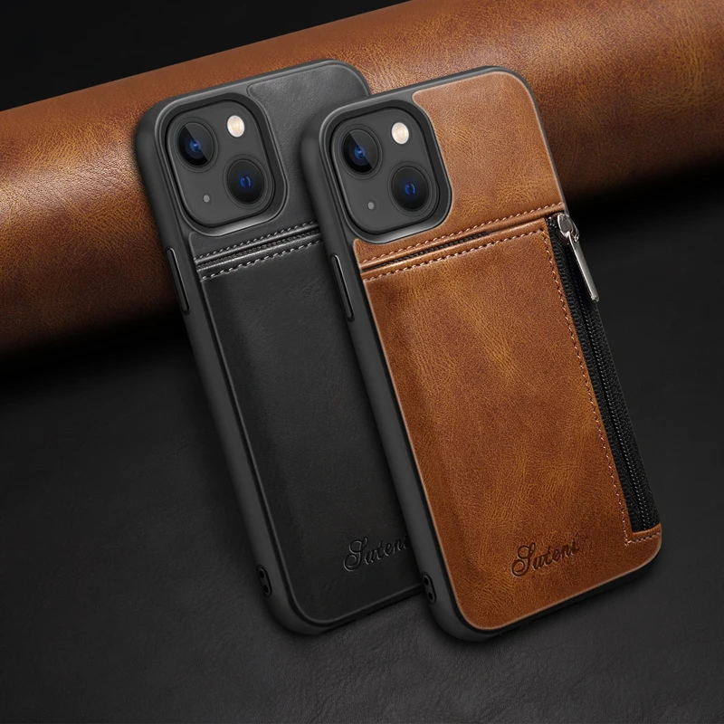 

Zipper Bag Wallet Simplicity Pu Leather Cases For Iphone 13 12 Iphone13 Pro Max Fashion Credit Card Slot Casecover