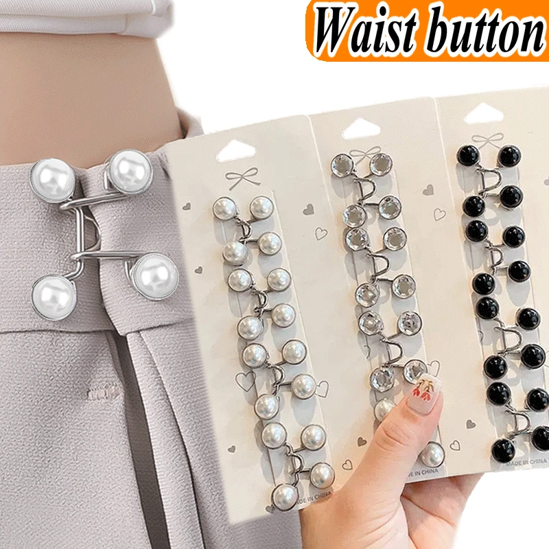 

Detachable Metal Buttons Pearl Snap Fastener Pants Pin Retractable Button Sewing-Free Buckles for Jeans Perfect Fit Reduce Waist