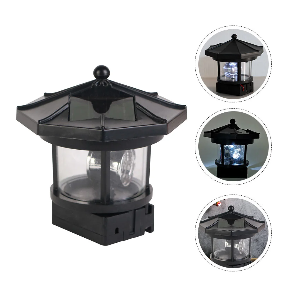 

Solar Rotating Light Lighthouse Lamp Decorative Landscape LED Plastic Revolving