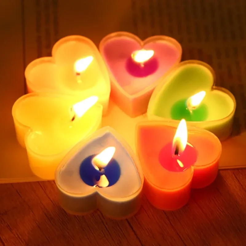 9 Creative Heart-shaped Candles/set Romantic Birthday Candles Lover Candles Dinner Proposal Scene Candles
