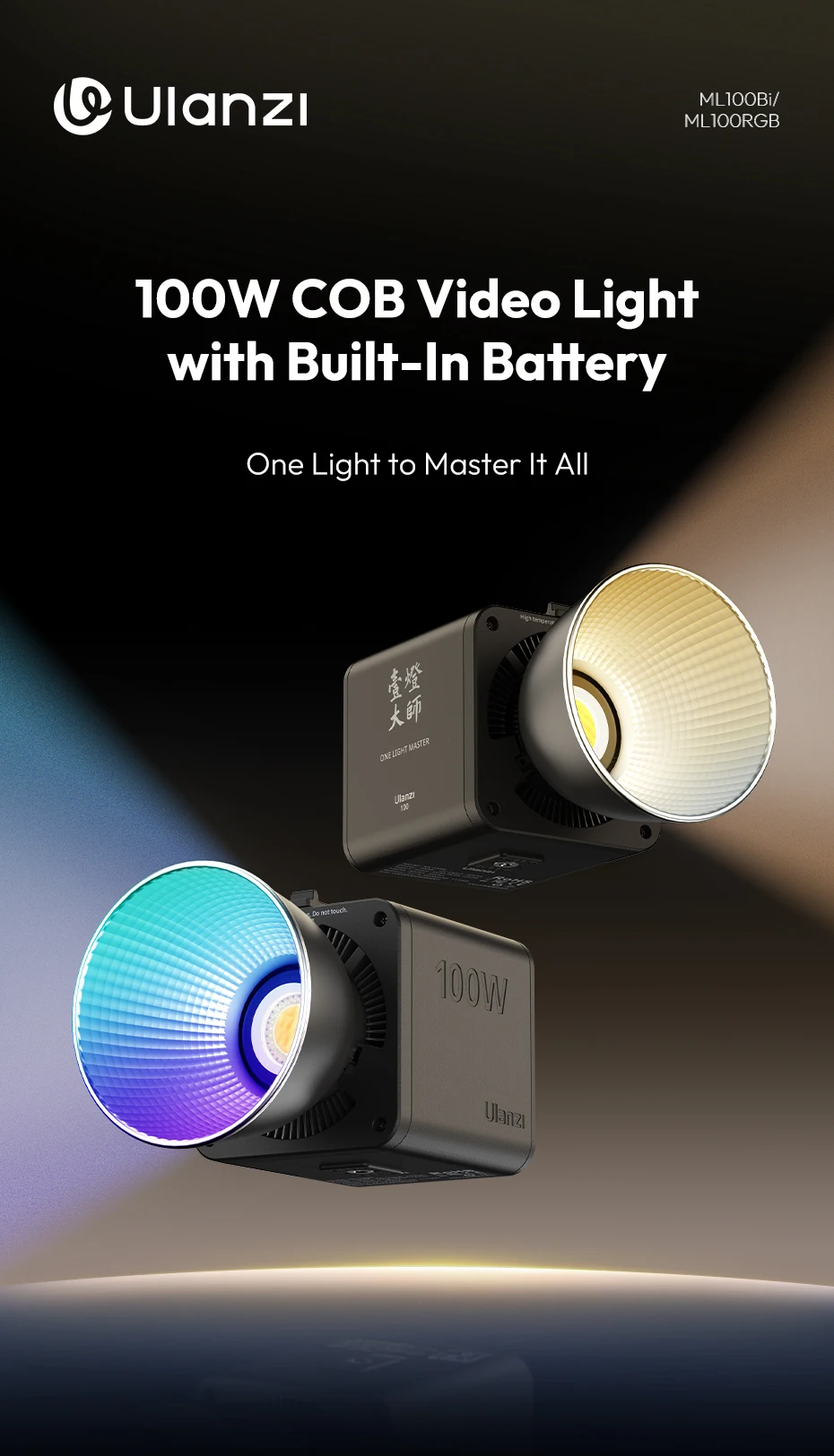 Ulanzi ML100RGB 100W RGB Full-color COB Video Light