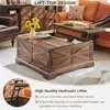 Farmhouse Lift Top Coffee Table with Storage, Wood Square Center Table with Large Hidden Compartment, Rustic Lift Tabletop 3