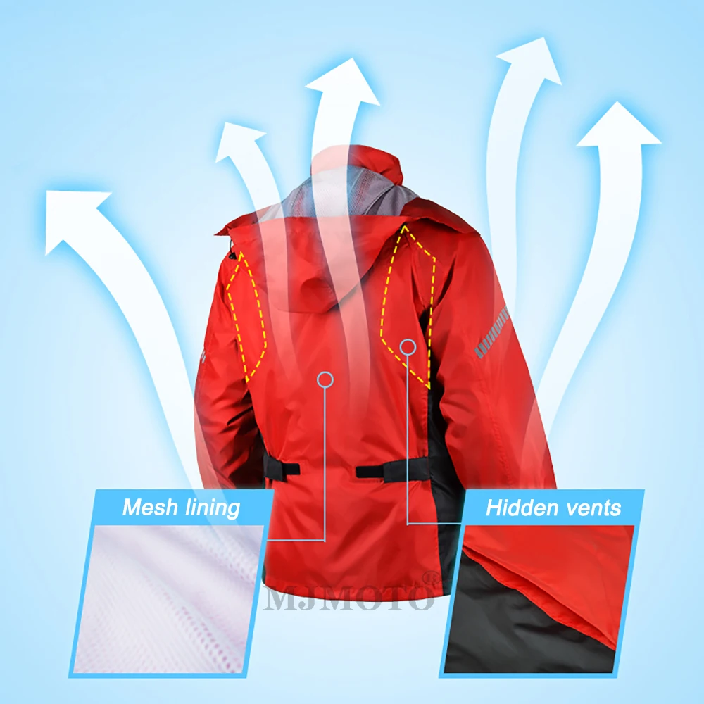 Motocentric Men Motorcycle Raincoat Suit Waterproof Motorcyclist Clothes Summer Motocross Rain Jacket Breathable Biker Raincoat motorcycle raincoat raincoat suit bike raincoat