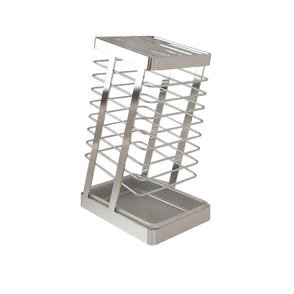 Stainless Steel Kitchen Knife Stand Tool Holder Large Capacity Knife Tool Storage Rack Household Utility Knife Holder Organizer 5