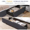 Size Platform Bed Frame with 3 Storage Drawers, Fabric Dust-Proof Sliding Drawers, No Fixed Headboard, No Box Spring Neede 4