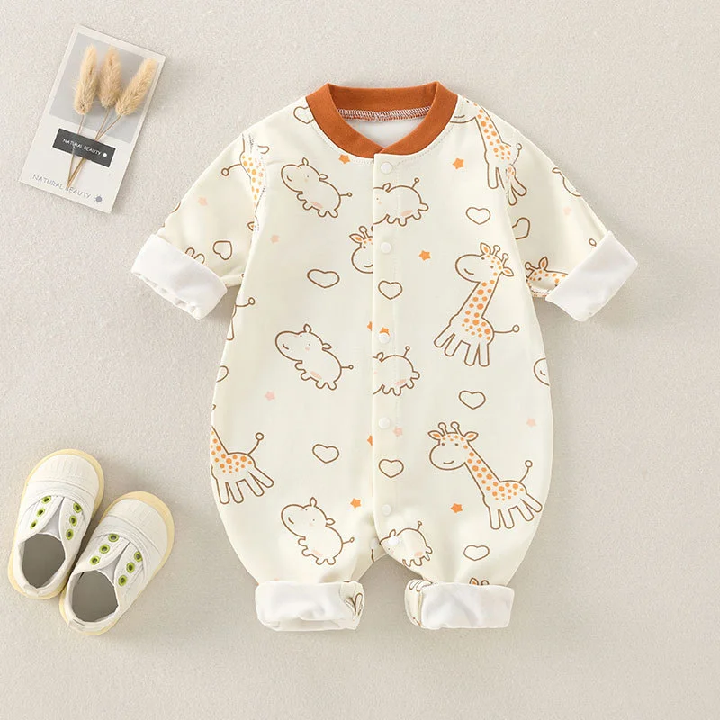 

Baby Bodysuit Cotton Print Long Sleeve Boys and Girls Infant Comfort Creeper One Piece Spring and Autumn