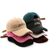 New Lamb Cashmere Embroidery Warm Baseball Cap Autumn Winter Sunhat Women Teens Teddy Velvet Snapback Caps Hip Hop Fishing Hat