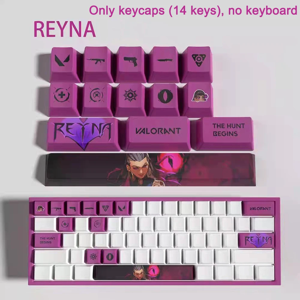 Keycaps Valorant, 14 Chaves, Deadlock, Harbor Jett,