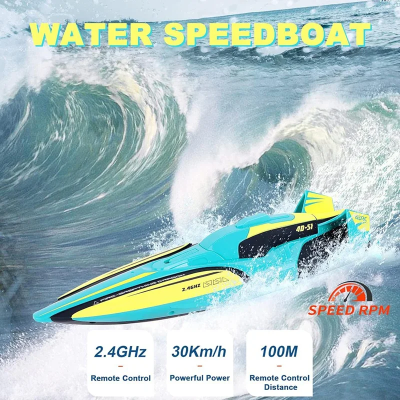 고속 리모컨 스피드 보트, 방수 전기 리모컨, 이중 프로펠러, S1, 2.4G, 30 km/h