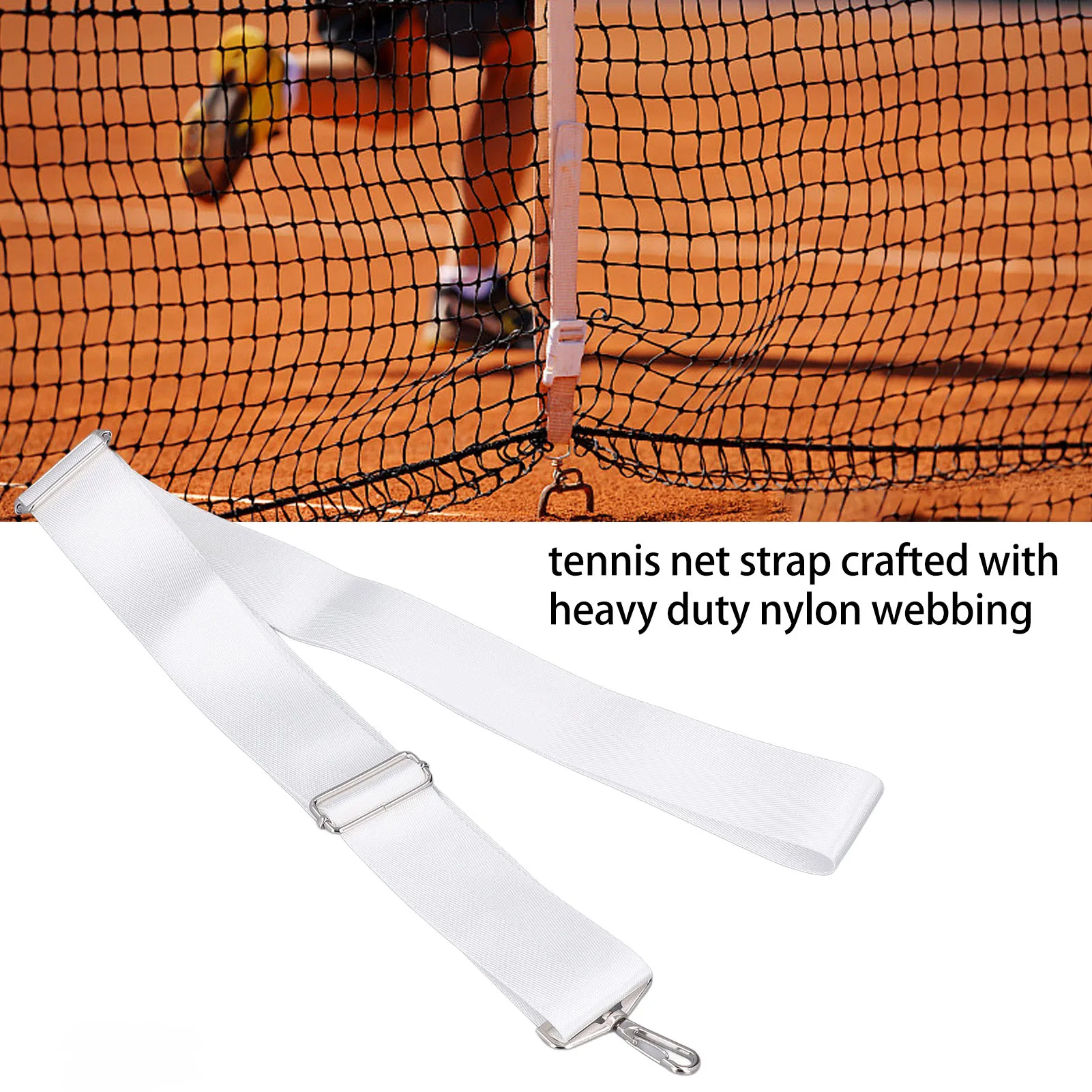 Tennis Net Center Strap Adjustable Height Tennis Net Straps Stainless Steel Buckle