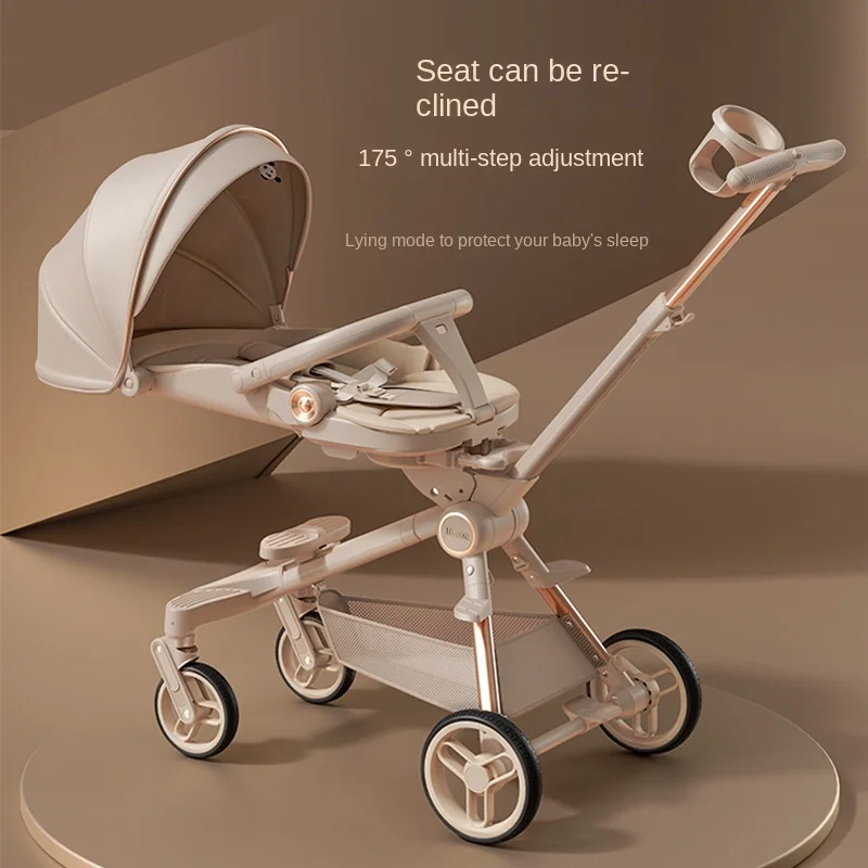 Stroller Lightweight Folding Baby Walking Pram can sit or lie down Baby High Landscape Two-way Stroller