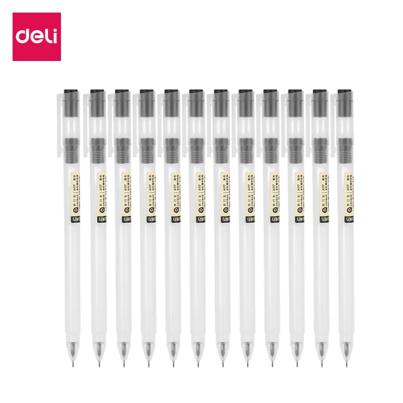 Deli 1PC Gel Pen 0.5mm Black Ink Random Color Office Supply A117