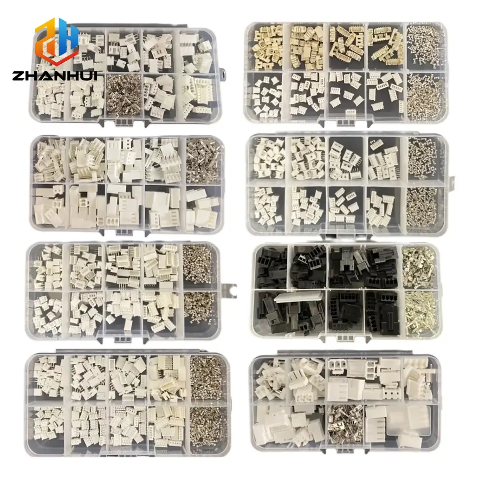 1Box JST SH1.0/1.25/PH2.0/XH2.54/VH/SM/KF2510 Connector Kit - Male/Female Housing & Crimp Terminal for Electronics image 1