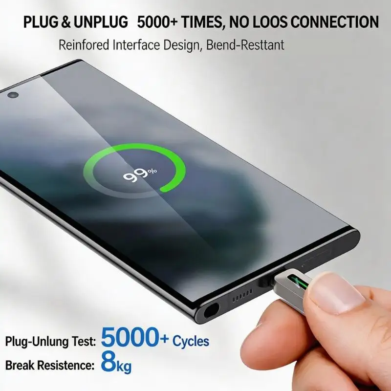 Q6PA 66W 고속 충전 USB A-유형 C 케이블, 지능형 LED 표시기 및 빠른 충전 및 데이터를 위한 편조 디자인