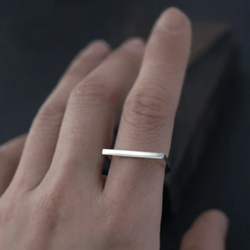 Anelli in acciaio inossidabile da donna, anello geometrico a D, anello da mignolo, anelli midi rotondi impilabili, gioielli da donna