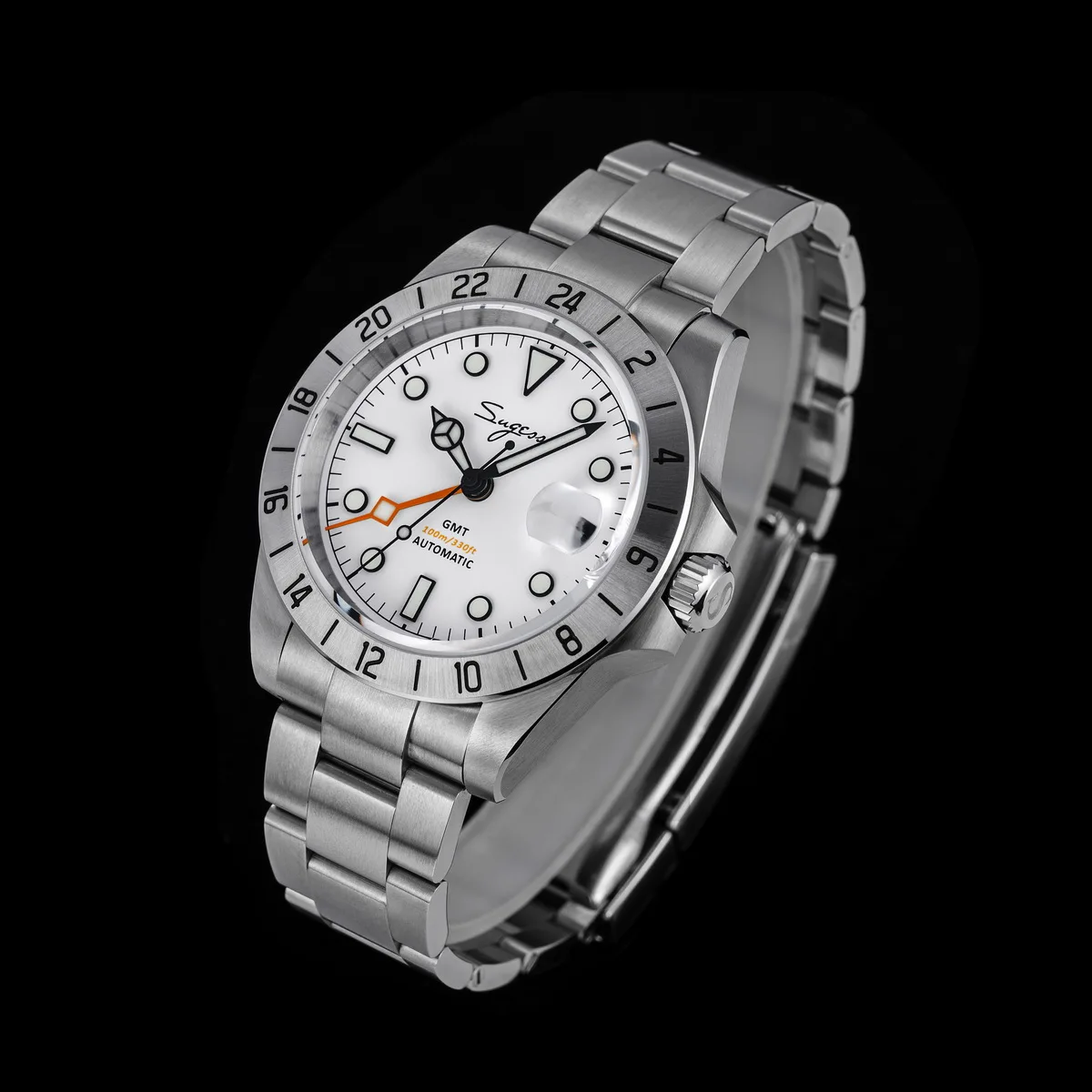Sugess Men Watch GMT Automatic NH34 Movement 100M Waterproof